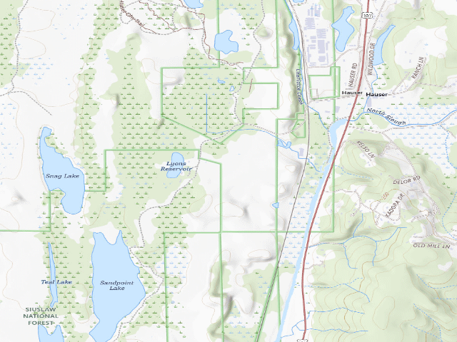 USGS topographic map of Hauser Sand Camping site 91