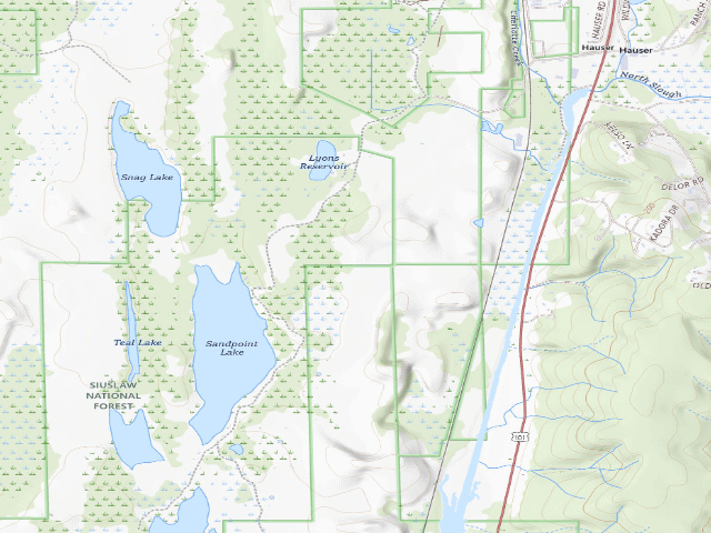 USGS topographic map of Hauser Sand Camping site 94