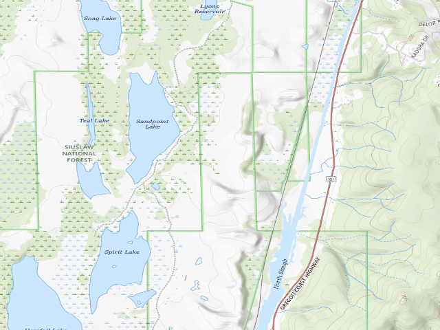 USGS topographic map of Hauser Sand Camping site 97