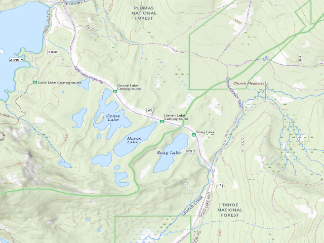 USGS topographic map of Haven Lake Campground