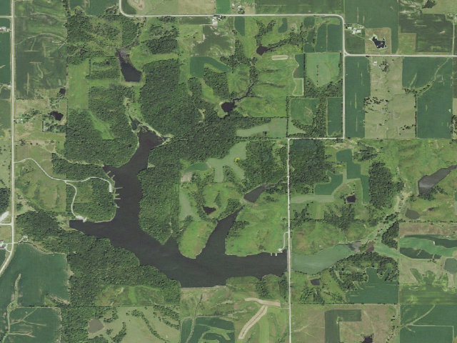 Aerial image of Hawthorn Lake WMA