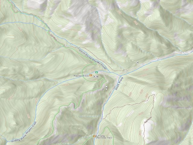 USGS topographic map of Hayden Creek