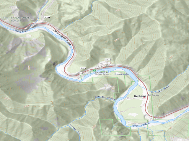 USGS topographic map of Hayden Flat Group Camp