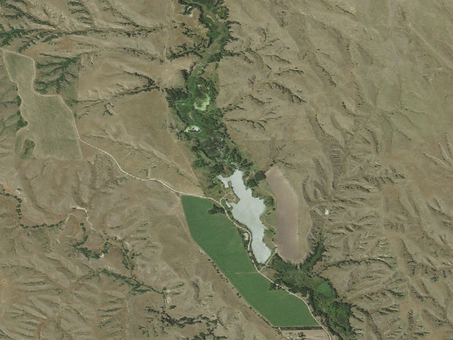 Aerial image of Hayes Center WMA