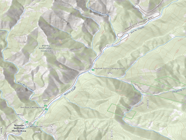 USGS topographic map of Hayfork Group Campground
