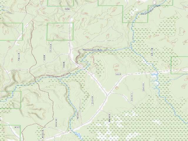 USGS topographic map of Haymeadow Creek Campground