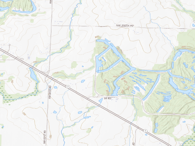 USGS topographic map of Haysler A. Poague Conservation Area
