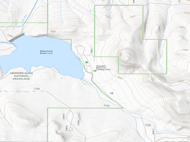 USGS topographic map of Haystack Reservoir