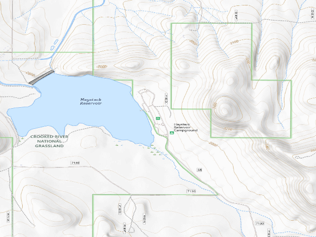 USGS topographic map of Haystack Reservoir