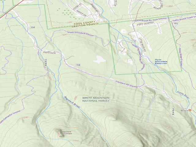 USGS topographic map of Haystack Road