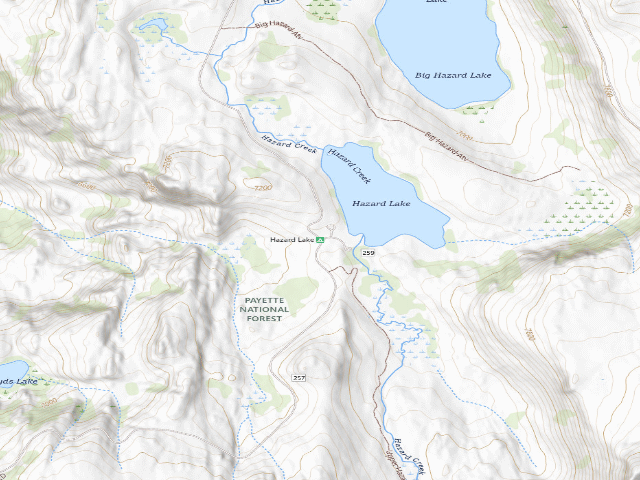 USGS topographic map of Hazard Lake