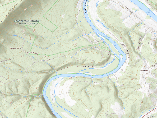 USGS topographic map of Hazard Mills Campground