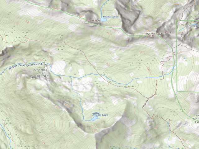 USGS topographic map of Head Waters Middle Fork
