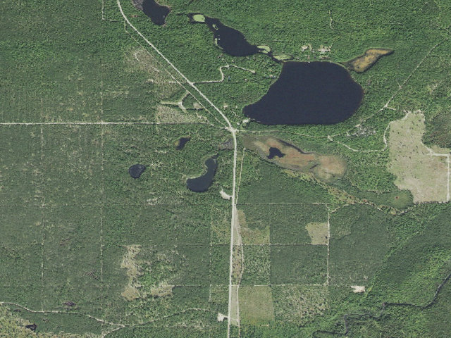 Aerial image of Headquarters Lake State Forest Campground and Trail Camp