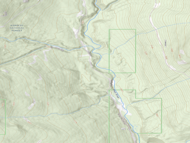 USGS topographic map of Headwaters Pack River