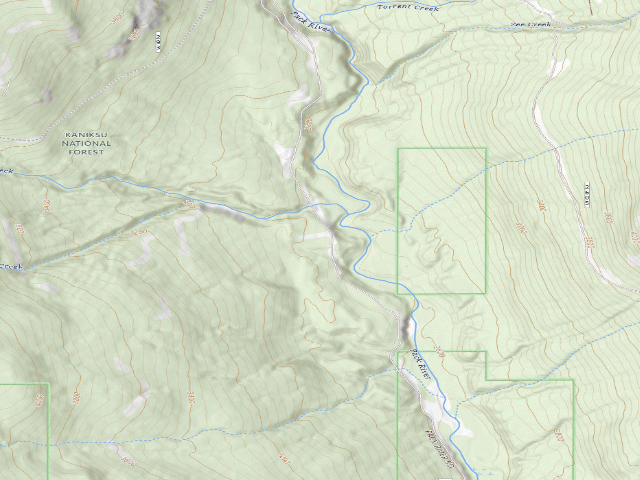 USGS topographic map of Headwaters Pack River