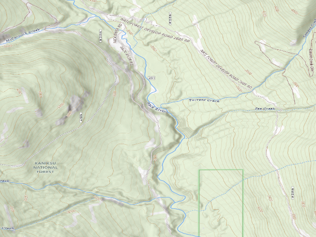 USGS topographic map of Headwaters Pack River