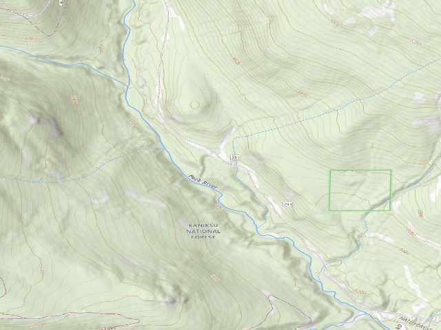 USGS topographic map of Headwaters Pack River
