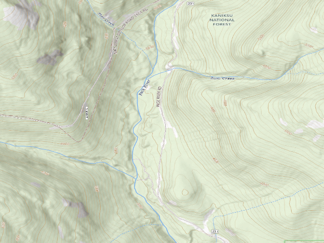 USGS topographic map of Headwaters Pack River