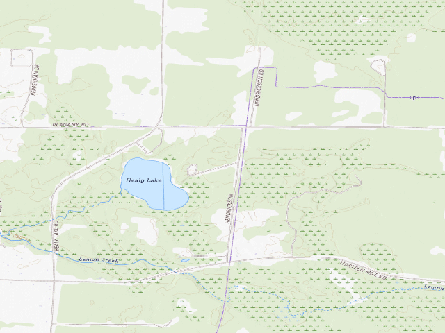 USGS topographic map of Healy Lake State Forest Campground