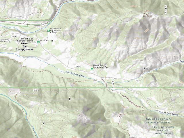 USGS topographic map of Heart Bar Equestrian Cg