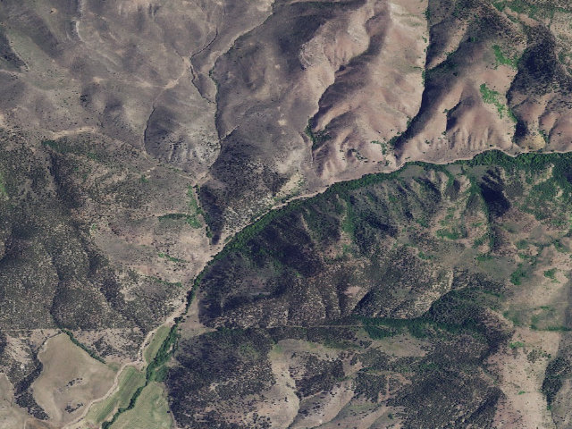 Aerial image of Heart Mountain Springs Recreation Site