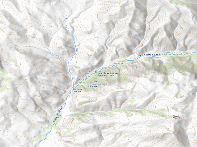 USGS topographic map of Heart Mountain Springs Recreation Site