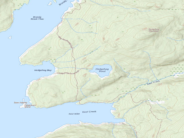 USGS topographic map of Hedgehog Pond Campsite (Cranberry Lake Wild Forest)