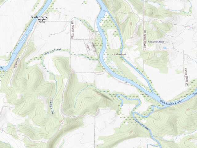 USGS topographic map of Helds Island Access