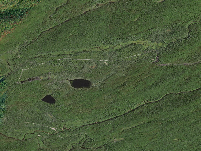 Aerial image of Helidiver Pond Campsite (Moose River Plains Camping Area)
