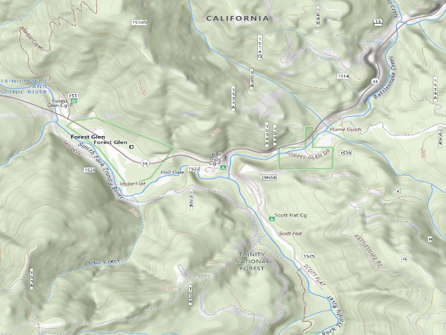 USGS topographic map of Hell Gate Cg-F