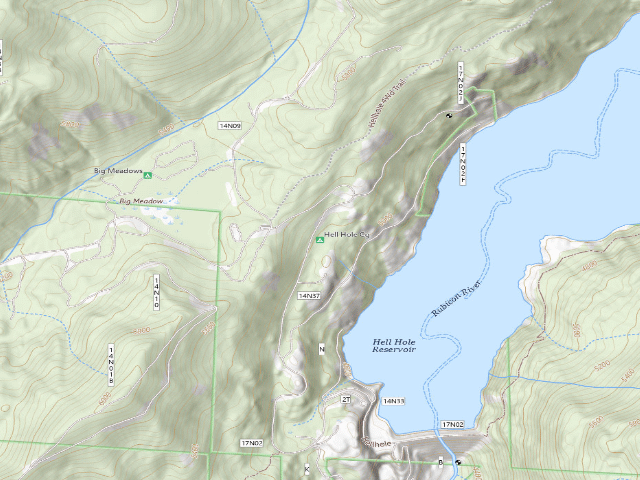 USGS topographic map of Hell Hole Cg