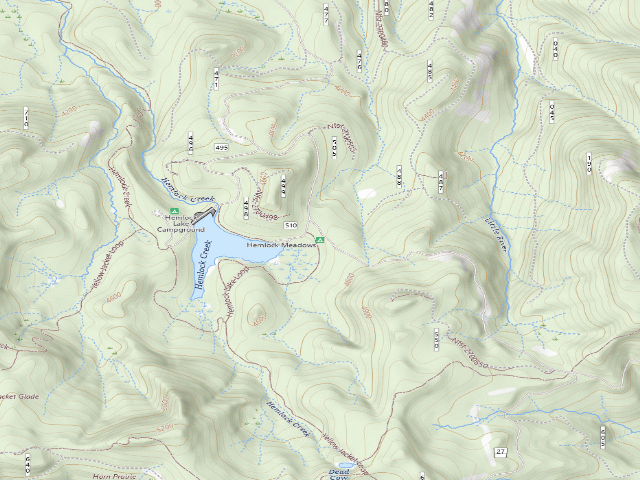 USGS topographic map of Hemlock Meadows