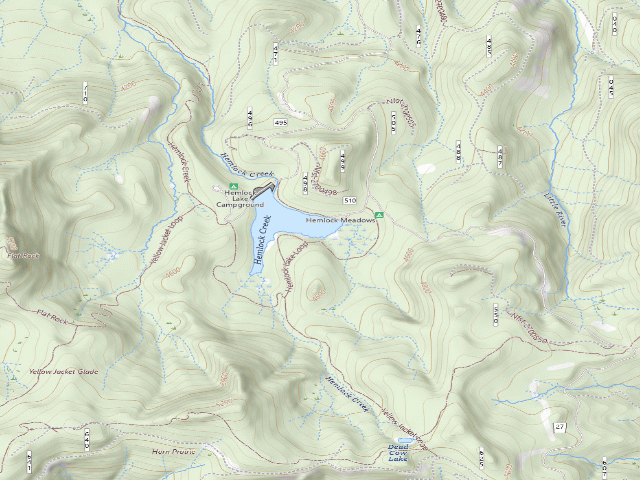 USGS topographic map of Hemlock Remote Camp