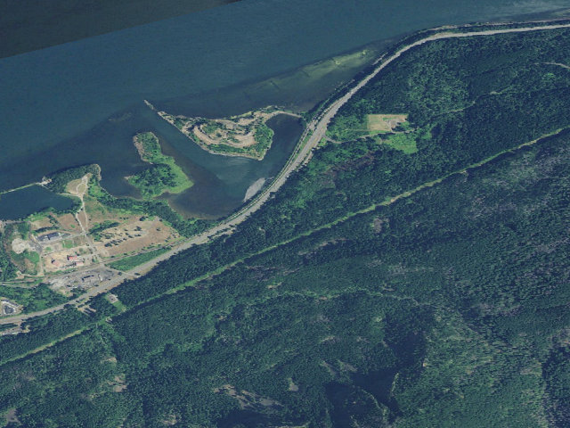 Aerial image of Herman Creek Campground