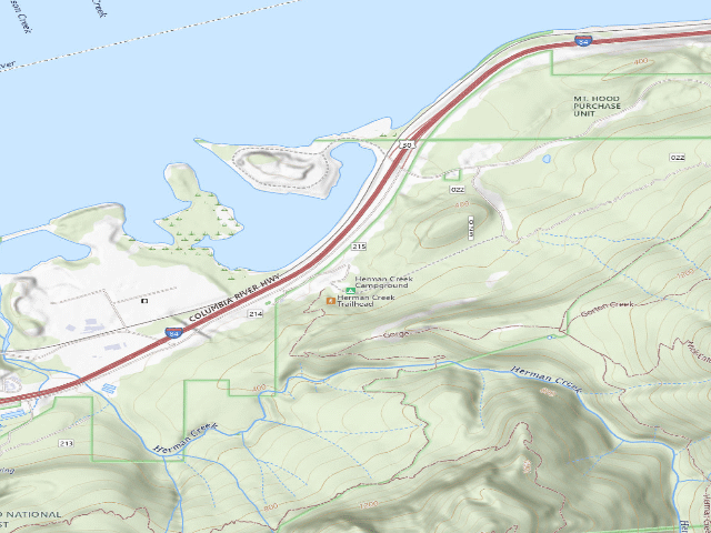 USGS topographic map of Herman Creek Campground