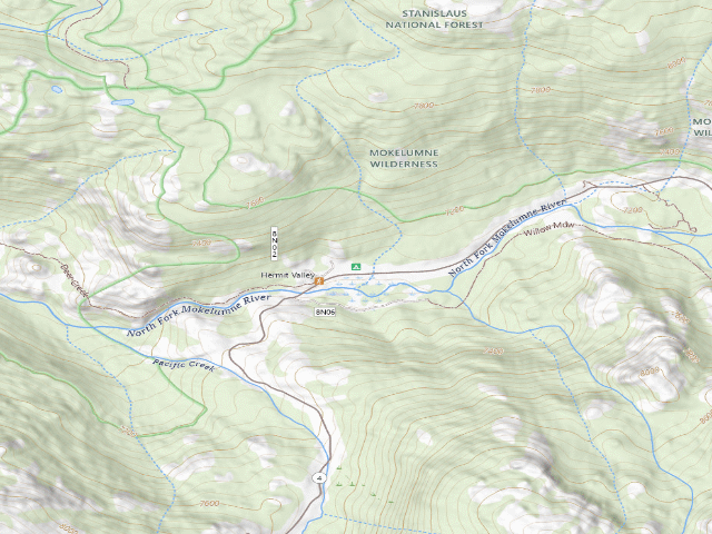 USGS topographic map of Hermit Valley