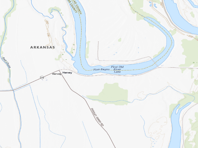 USGS topographic map of Hervey Access Camping Area