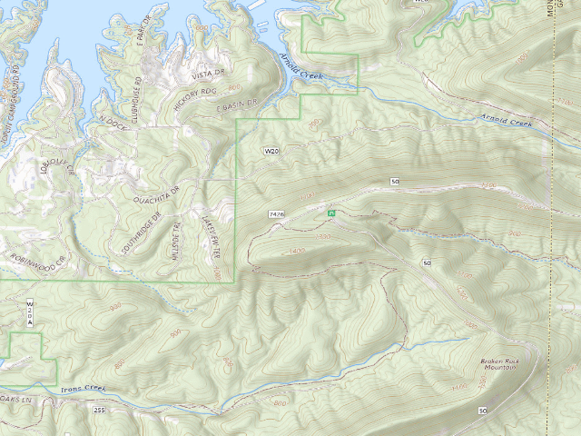 USGS topographic map of Hickory Nut Mountain Campground