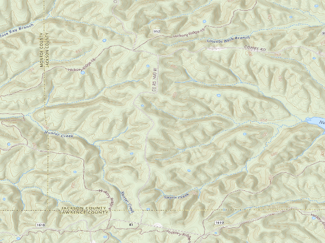 USGS topographic map of Hickory Ridge Roadside Dispersed Campsite 11 (Hoosier NF)