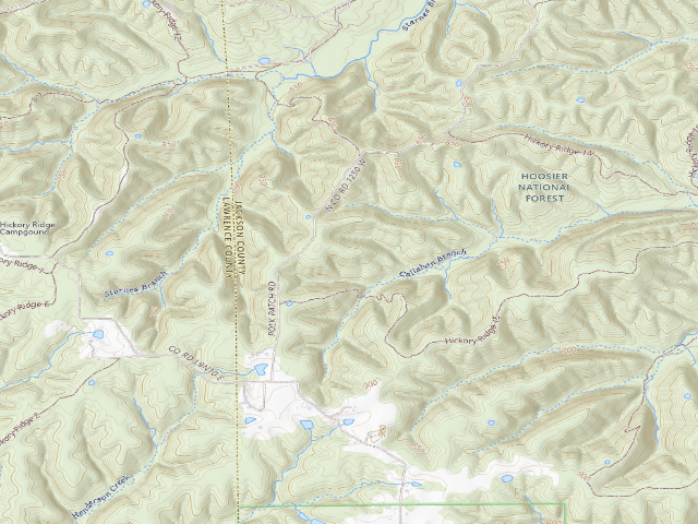 USGS topographic map of Hickory Ridge Roadside Dispersed Campsite 23 (Hoosier NF)