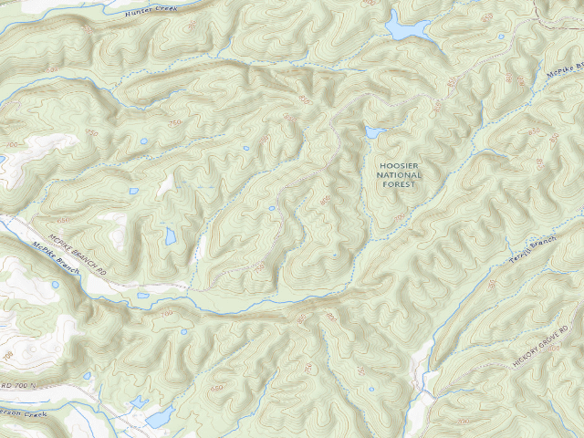 USGS topographic map of Hickory Ridge Roadside Dispersed Campsite 24 (Hoosier NF)