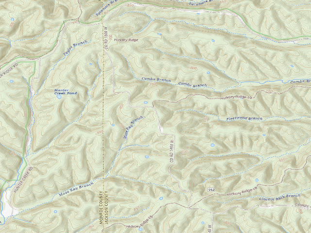 USGS topographic map of Hickory Ridge Roadside Dispersed Campsite 3 (Hoosier NF)