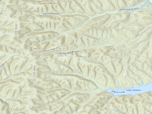 USGS topographic map of Hickory Ridge Roadside Dispersed Campsite 5 (Hoosier NF)