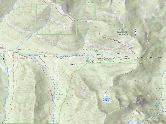 USGS topographic map of Hidden Horse Campground