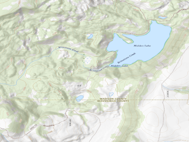 USGS topographic map of Hidden Lake Dispersed Site
