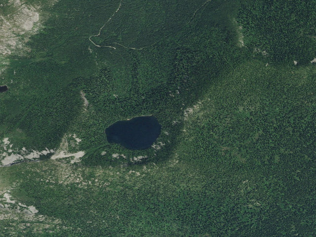 Aerial image of Hidden Lake (On Fs Trail 102)