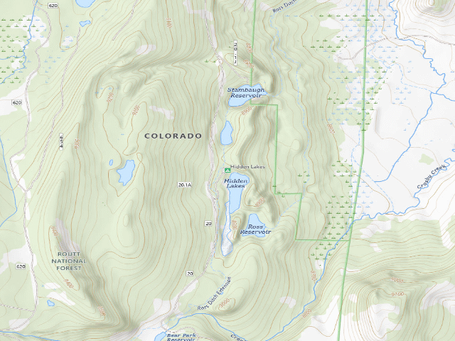 USGS topographic map of Hidden Lakes