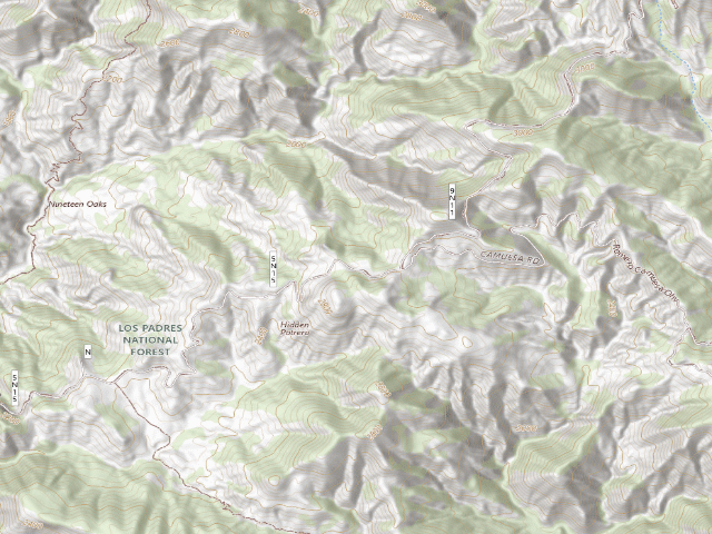 USGS topographic map of Hidden Potrero Camp
