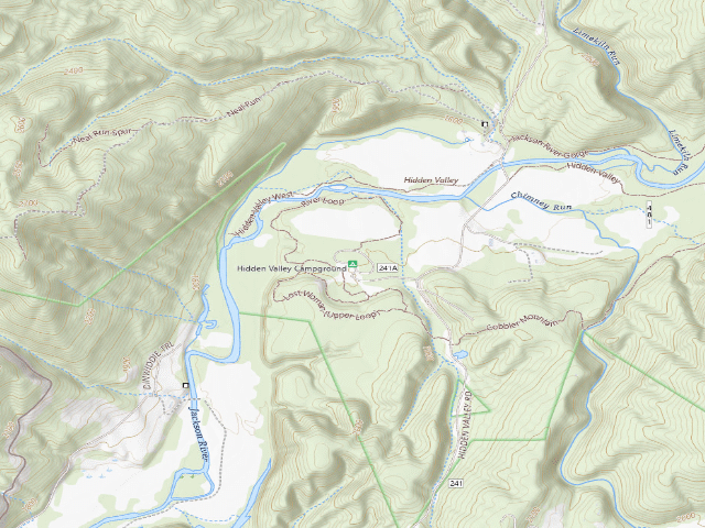 USGS topographic map of Hidden Valley Campground